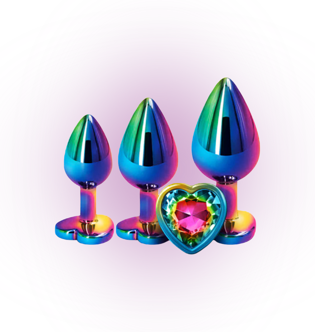 Plugs CRYSTAL HEART X 3