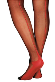 Bas Flora Rouge/Noir