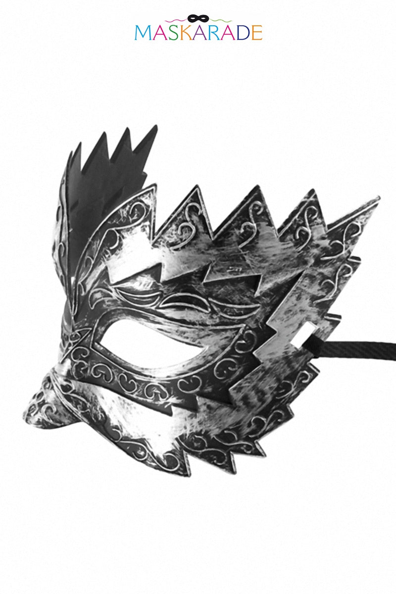 Masque semi-rigide argenté ou cuivre Don Giovanni